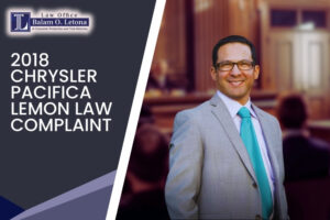 2018 Chrysler Pacifica Lemon Law Complaint in Santa Cruz County